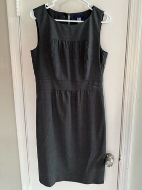 J. Crew Sleeveless Midi Sheath Dress - Charcoal Gray Size 8